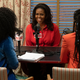 Phoebe Robinson (l) and Jessica Williams with former First Lady Michelle Obama (center).